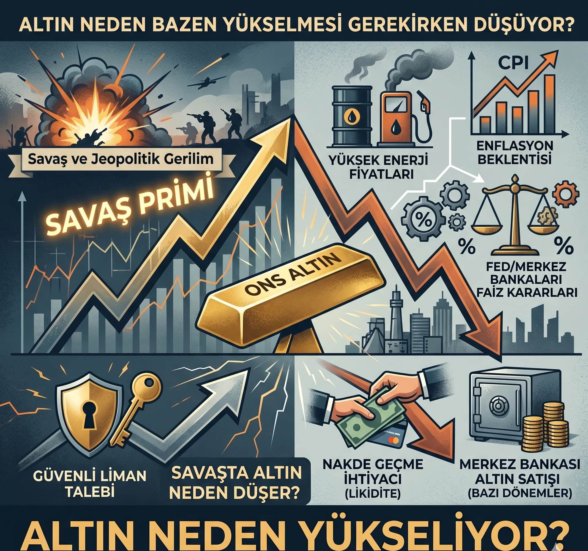 Bildiklerimizin Tersine: Savaşta Altın Neden Düşer?