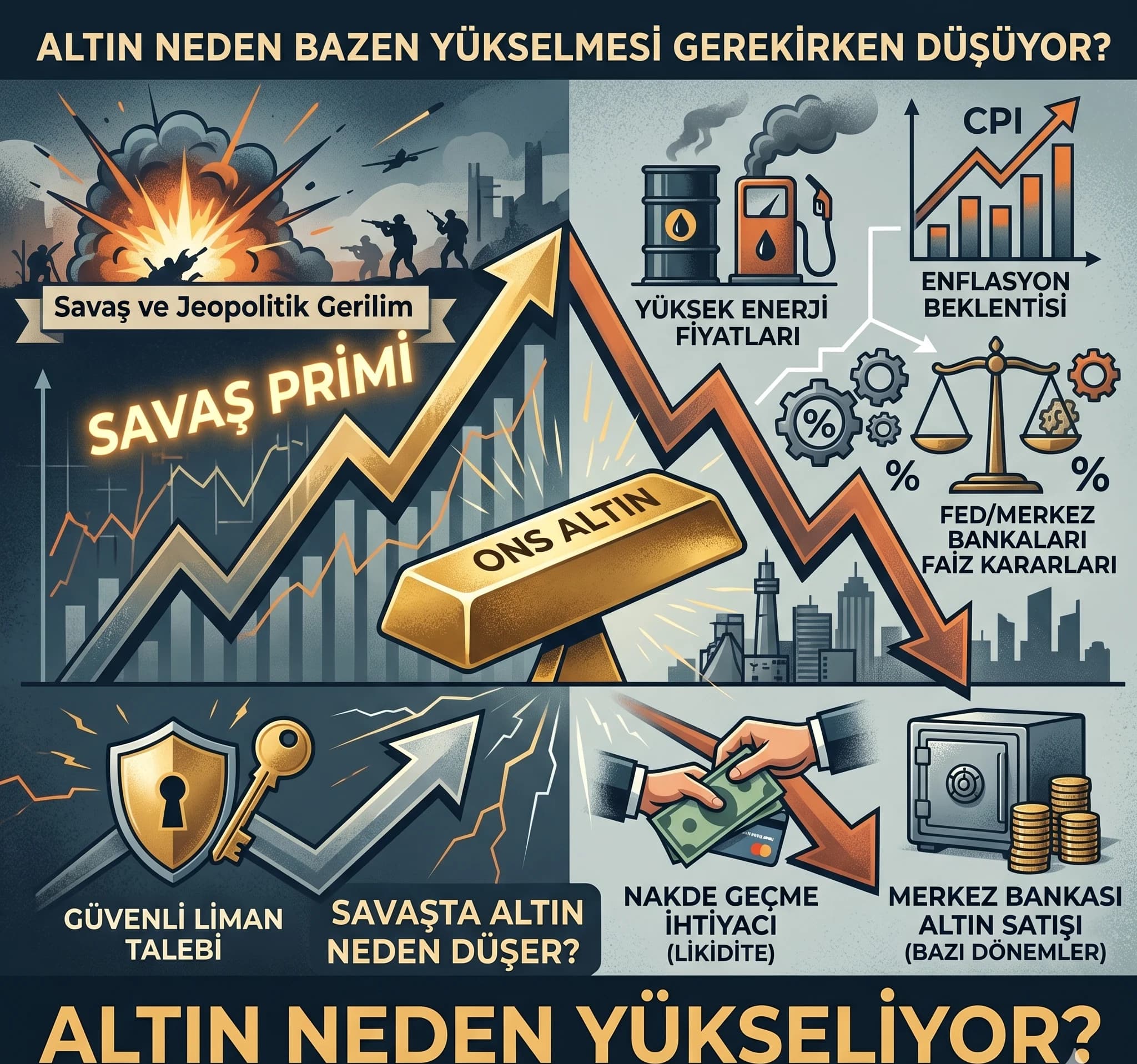 Bildiklerimizin Tersine: Savaşta Altın Neden Düşer?