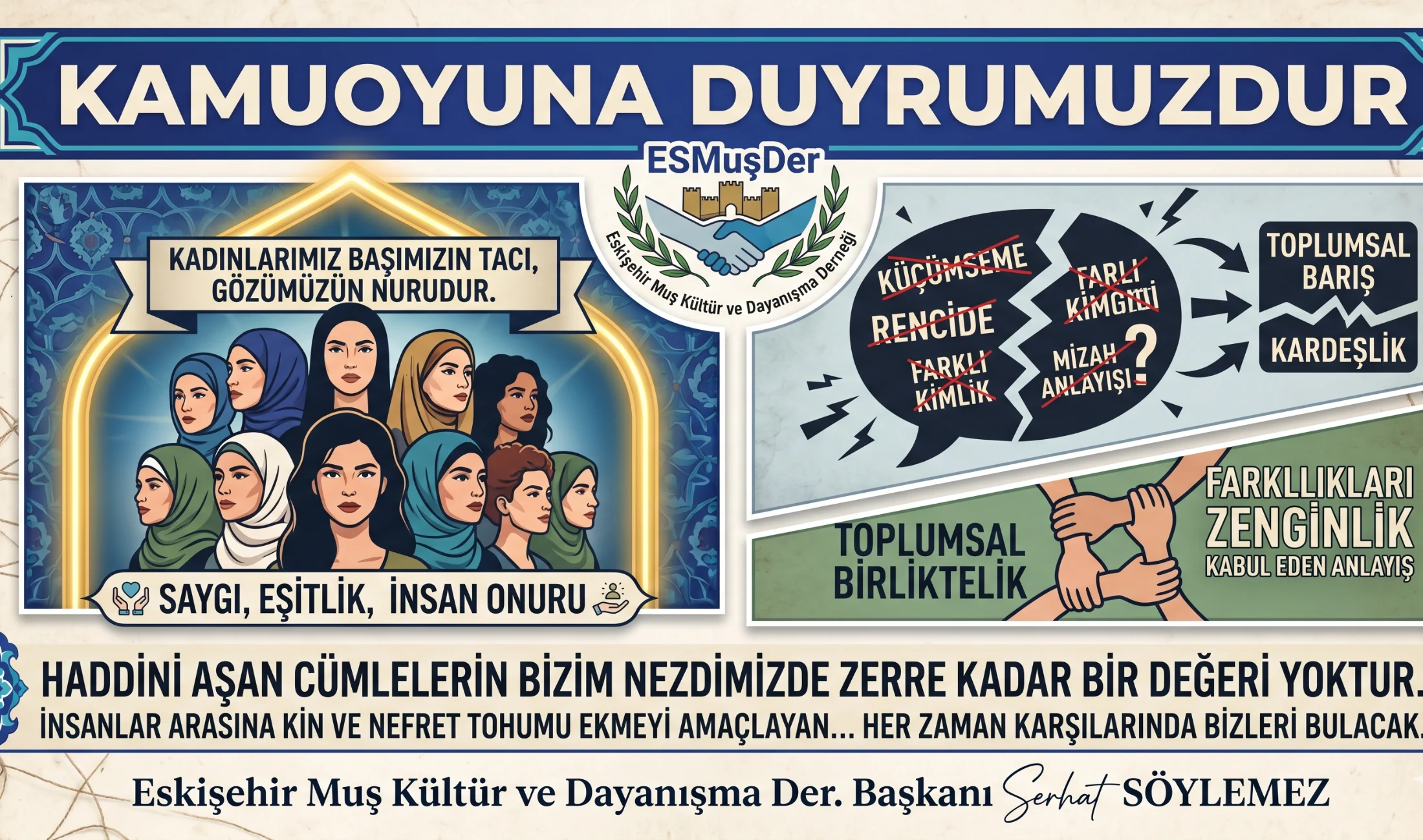 KAMUOYUNA DUYRUMUZDUR : Ahlaklı olmak ne zenginlikli,ne yaşla ne de okumakla olmaz..