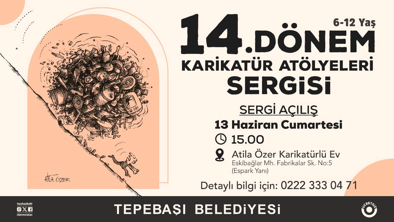TEPEBAŞI’NDA MİNİK KARİKATÜRİSTLERİN ESERLERİ SERGİLENECEK 700 ÇOCUĞA ULAŞAN SANAT YOLCULUĞUNDA YENİ SERGİ HEYECANI