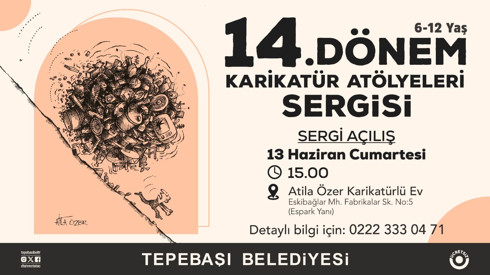 TEPEBAŞI’NDA MİNİK KARİKATÜRİSTLERİN ESERLERİ SERGİLENECEK 700 ÇOCUĞA ULAŞAN SANAT YOLCULUĞUNDA YENİ SERGİ HEYECANI